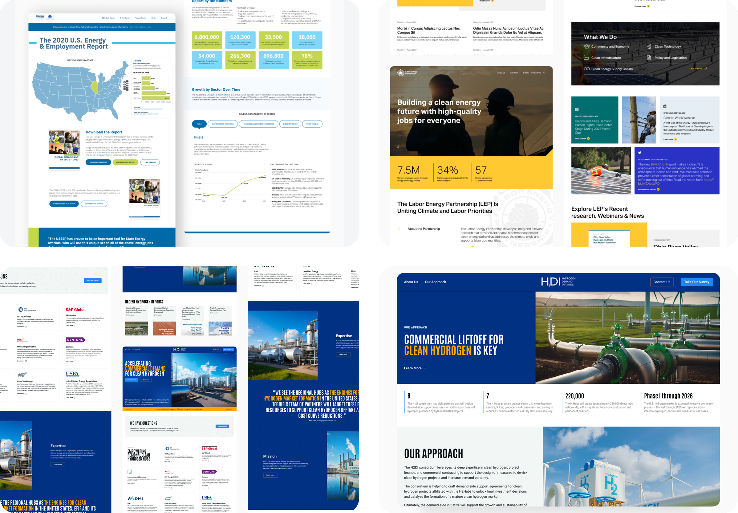 Interface images from collaborative partner projects